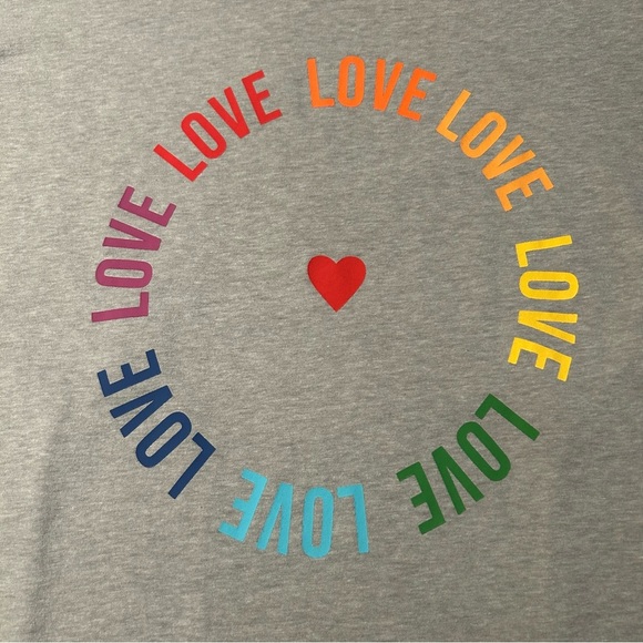 Cacique Pride V-Neck Sleepshirt with Rainbow Love Design - Picture 3 of 8